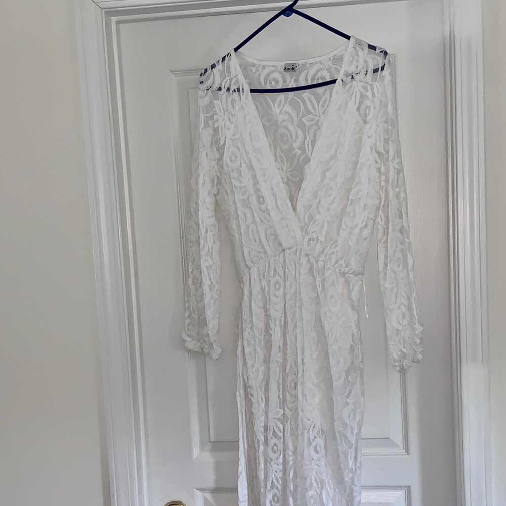 White floral jumpsuit